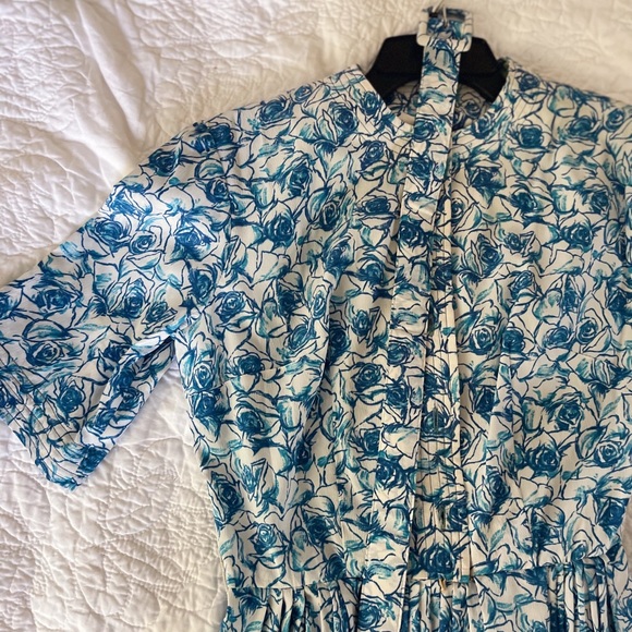 1950s belted Dress with floral print - Picture 5 of 8